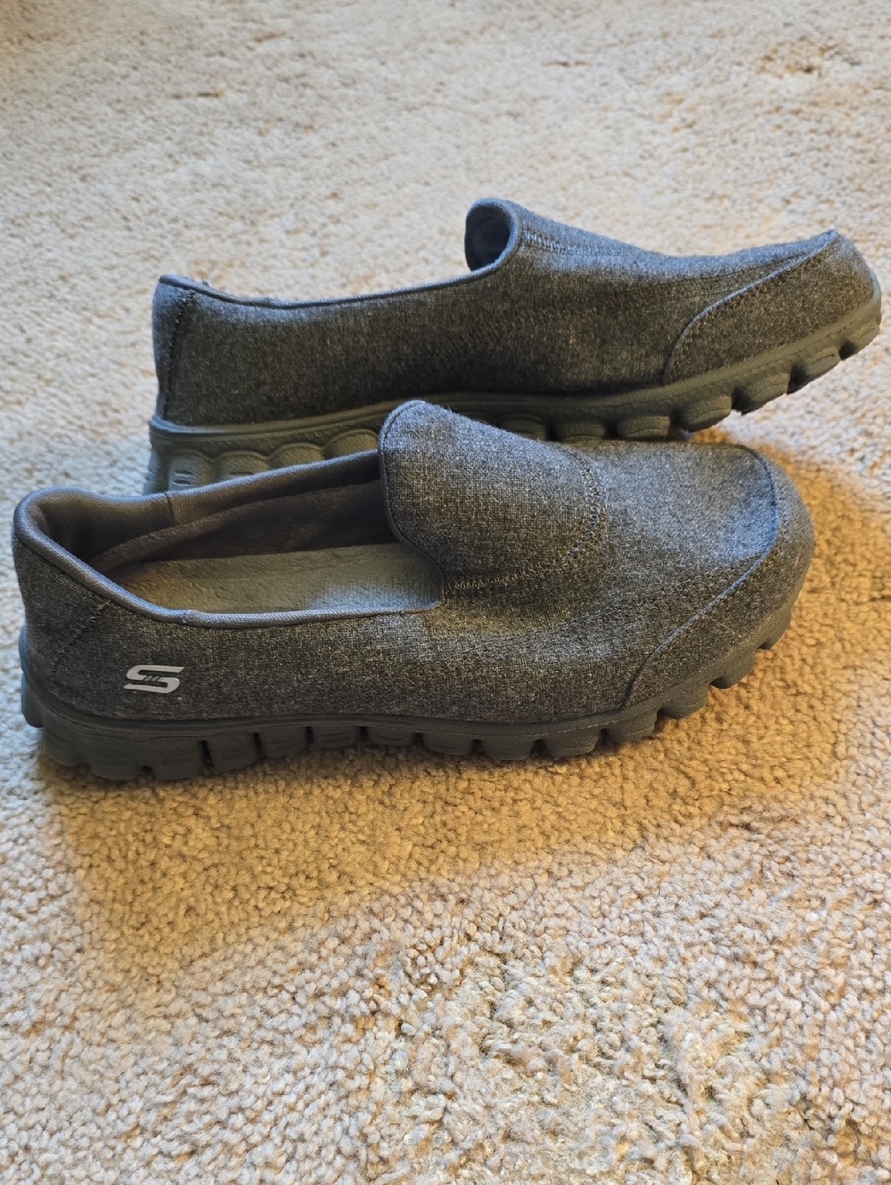 Skechers Gray Slip-On Memory Foam Loafers